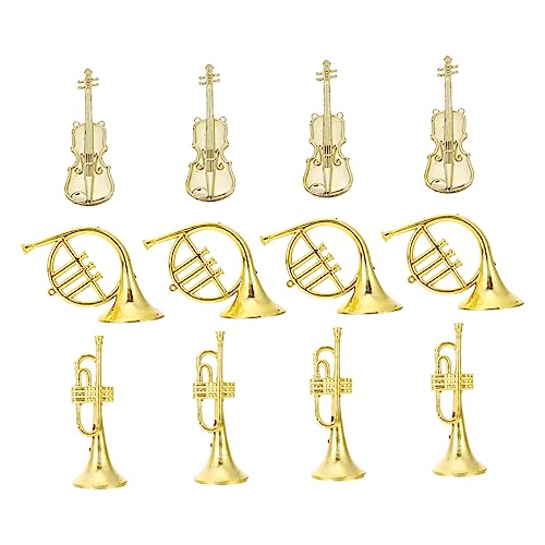Toddmomy 12 Stück Teiliges Musikinstrument Modell Weihnachtsdeko aus Goldfarbenen Violine Trompete und Horn Detailreiche DIY Anhänger für Weihnachtsbaum und Festtagskränze zum Basteln und Toddmomy 12 Stück Teiliges Musikinstrument Modell Weihnachtsdeko aus Goldfarbenen Violine Trompete und Horn Detailreiche DIY Anhänger für Weihnachtsbaum und Festtagskränze zum Basteln und von Toddmomy