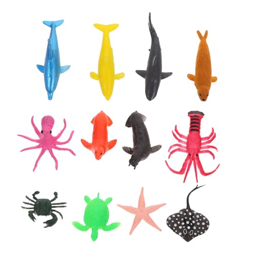 Toddmomy 12 Stück Teiliges Realistische Meerestiere Figuren Aquarien Dekoration mit Walen Haien Mehr für der Meereswelt von Toddmomy