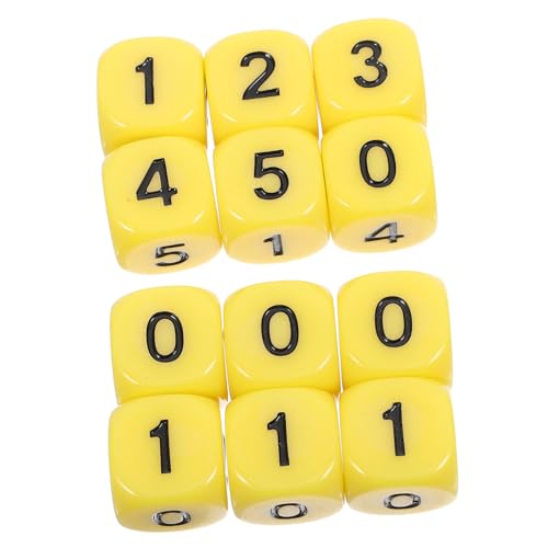 Toddmomy 12 Stück Teiliges Spielwürfel Zahlenwürfel für Brettspiele und Matheunterricht Leicht Robust Farbenfroh als Party Lernzubehör von Toddmomy