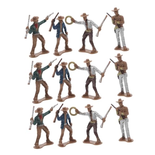 Toddmomy 12 Stück Teiliges Western Cowboy Figuren Plastische Cowboy Modelle für Partys und Dekoration für Erziehung und Spielvergnügen Fördert Kreativität und Interaktion von Toddmomy