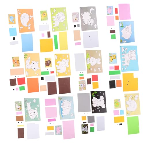 Toddmomy 12Blätter Tier Puzzle Aufkleber für DIY Bastelset Kreativität Auge Hand Koordination und Sowie Formempfindlichkeit von Toddmomy