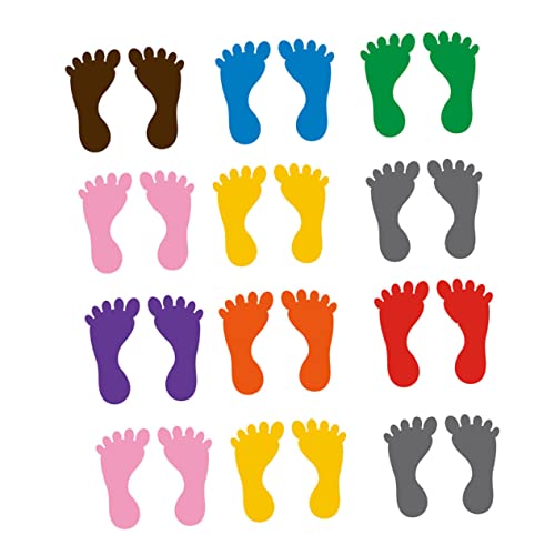 Toddmomy 12Paare PVC Bodenaufkleber für Kindergarten Wasserfeste Aufkleber Kindern Orientierung und Einhaltung des Sozialen Abstands von Toddmomy