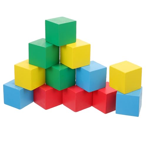 Toddmomy 12Stücke Bunte Holzbausteine aus Buchenholz Große Bausteine für Kreative DIY Projekte für Familienaktivitäten von Toddmomy