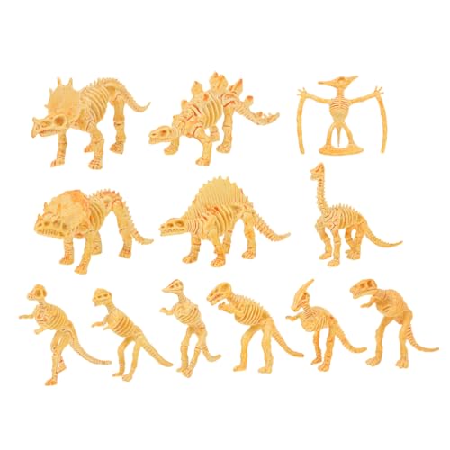 Toddmomy 12Stücke Dinosaurier Skelett Spielzeug für Kinder Pädagogisches Kognitives Spielzeug Simulationsmodell Realistische Dinosaurier Figuren für Ausgrabungen und Basteln von Toddmomy