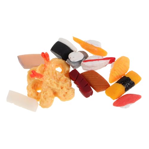 Toddmomy 12Stücke Miniatur Sushi Figuren für Puppenhäuser Realistische Essensornamente Hochwertige Küchenszenen Dekorationen Detailreiche Lebensmittelmodelle für Kreative von Toddmomy