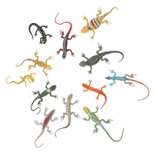 Toddmomy 12Stücke Realistische Eidechsen Gruselige Gecko Figuren für Halloween Party Gastgeschenke Lernspielzeug Sicheres Material für Erwachsene von Toddmomy