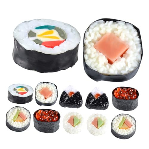 Toddmomy 12Stücke Simuliertes Sushi Modell Realistische Requisiten für Ausstellungen Fotografie und Pädagogische Zwecke für Kreative Anlässe und Sammlungen von Toddmomy