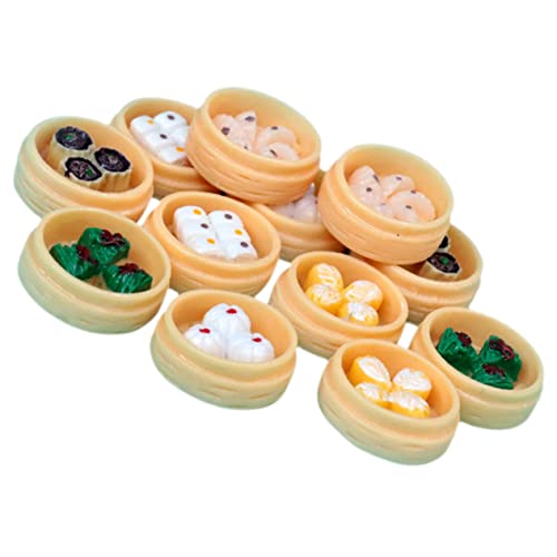 Toddmomy 12Stücke Teiliges Miniatur Lebensmitteldampfmodell im Chinesischen Stil Realistische Deko für Dekorieren von Miniaturküchen von Toddmomy