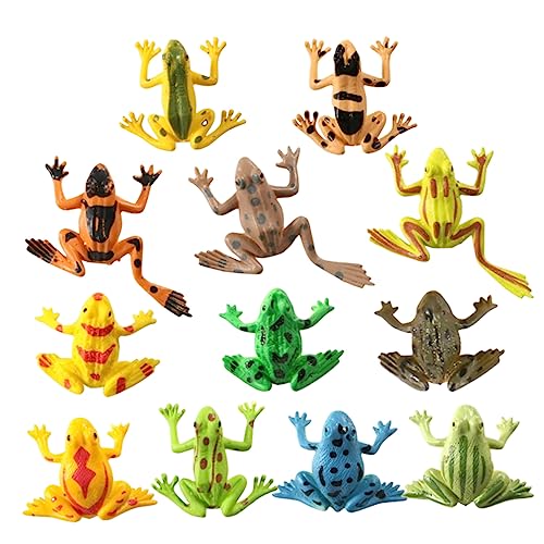 Toddmomy 12Stücke Teiliges Miniaturfrosch Realistische Figuren für Kinderzimmer Dekoration und Kreative Spielwelten für Miniaturlandschaften und Pädagogisches von Toddmomy