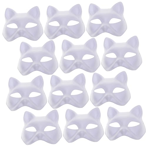 Toddmomy 12stücke Katzenmaske Papier Leere Handbemalte Masken Für Halloween Cosplay Und Partys Für Kreative Gestaltungen Und Unvergessliche von Toddmomy