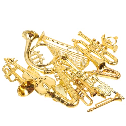 Toddmomy 14 Stück Teiliges Miniatur Musikinstrumente Set Weihnachtsbaum Deko DIY Kleine Instrumente Weihnachtsornamente für Wohnzimmer und Partyszene Kompakte Leichte Christbaumschmuck von Toddmomy
