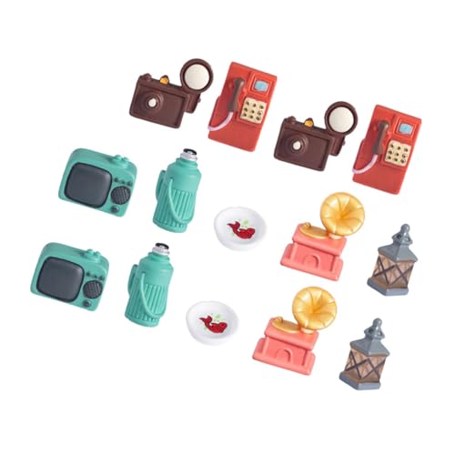 Toddmomy 14 Teiliges Set Simuliertes Haushaltsgerät Modell Mini Puppenhaus Zubehör Puppenhaus Zubehör Und Möbel Vintage Simulation Retro Puppenmöbel Puppenhaus Möbel Harz von Toddmomy