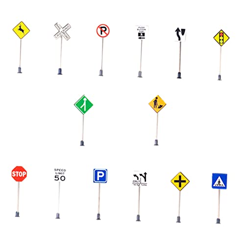 Toddmomy 14Stücke Teiliges Verkehrszeichen Realistische Straßenschilder Für Sandtisch Dekoration Für Spielzeugmodelle Und Straßenpuzzles von Toddmomy