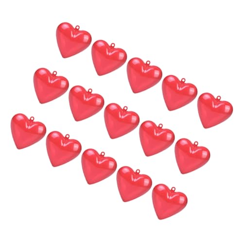Toddmomy 15 Stück Liebe Geschenkbox Ornamente Herzen Wünschen Geformt Transparent Herzbehälter Mit Deckel Dekorationen Elegant Valentine Herz Boxen Herz-gastgeschenke Rot Plastik von Toddmomy