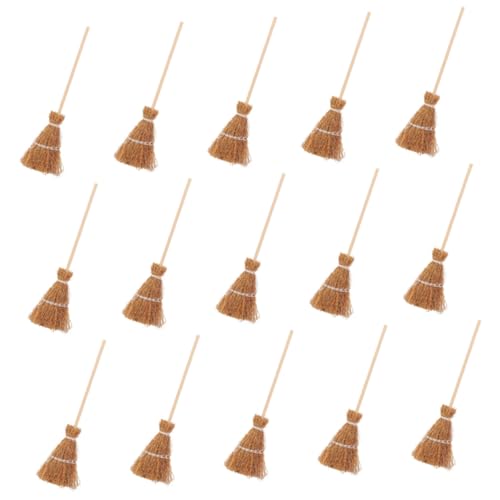 Toddmomy 15 Stück Miniatur Besen Dekorationen für Halloween Hexenbesen für DIY Landschaftsprojekte Miniatur Deko für Puppenhäuser und Kreative Bastelarbeiten von Toddmomy