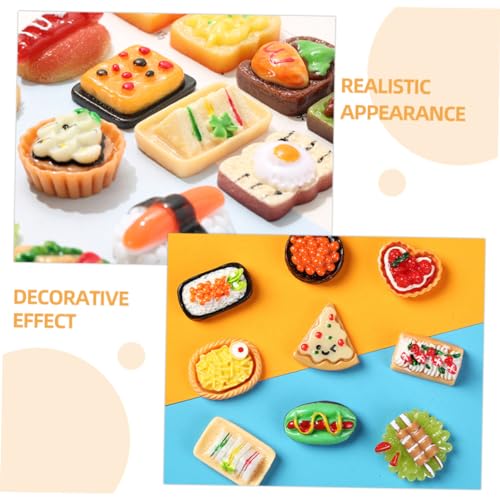 Toddmomy 15 Stück Teiliges Mini Resin Lebensmittelmodell Realistische Essbare Dekoration für Puppenhaus Küche Lebensechte Miniatur Fake Food Ornamente von Toddmomy