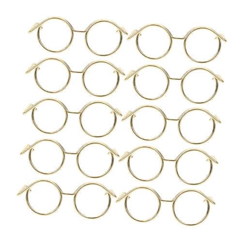 Toddmomy 15 Stück Teiliges Mini puppenbrillen aus Metall draht Runde Randlose Brillen ohne Gläser Kreative Kostüm Accessoires für Verschiedene Puppen zum Verkleiden und Basteln von Toddmomy