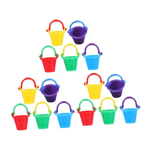 Toddmomy 15 Stück Teiliges Miniatur Eimer Bunte Miniatur Gartendekoration Robustes Puppenhaus Zubehör für Mikrolandschaften Lebensechte Kleine Eimer für Wohnzimmer und Garten von Toddmomy