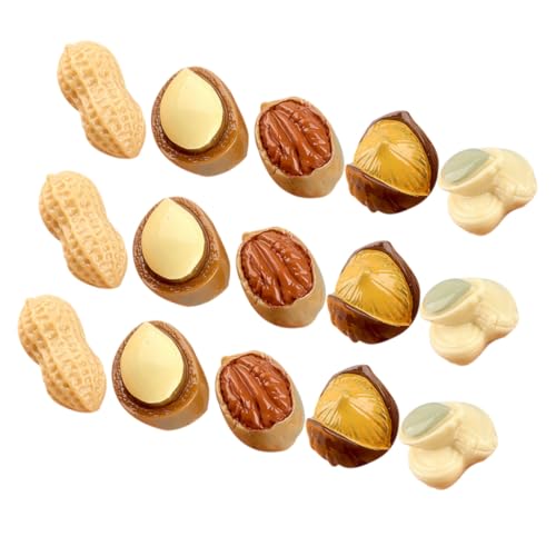 Toddmomy 15 Stück Teiliges Miniatur Harz Realistische Deko für Puppenhäuser Kreative DIY Dekoration Stabile und Langlebige Mini Nüsse Lebendige Farben Geschenkidee und Resin dekor von Toddmomy