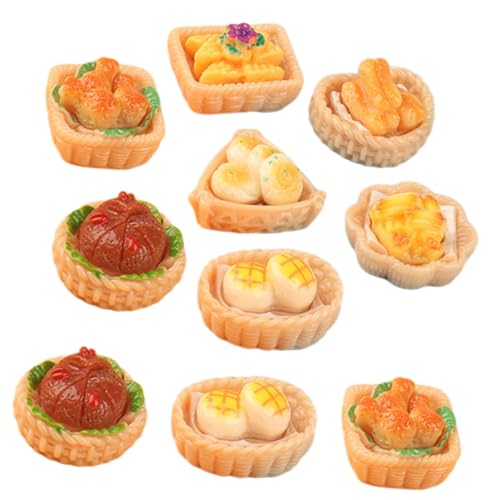 Toddmomy 15 Stück Teiliges Miniatur Lebensmittel Resin Miniatur Essen Modelle Bunte Küche Dekoration Puppenhaus Zubehör von Toddmomy