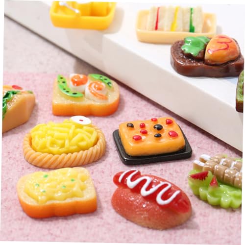 Toddmomy 15 Stück Teiliges Miniatur Lebensmittelspielzeug Realistische Künstliche Brot und Pizzamodelle aus Resin Leicht und Bruchsicher Dekoratives Küchen und Klassenzimmer Requisit von Toddmomy