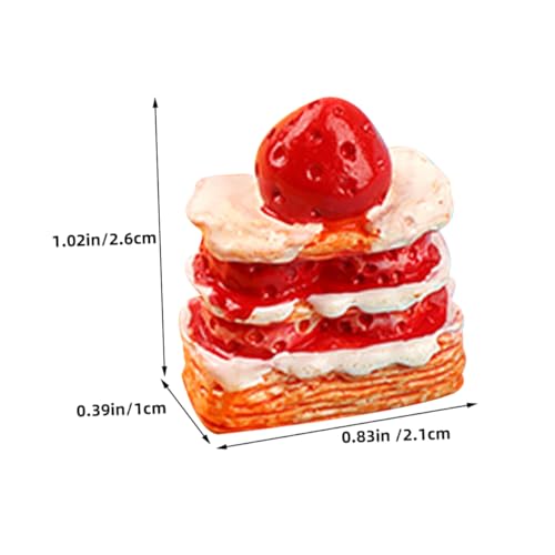 Toddmomy 15 Stück Teiliges Miniatur Puppenhaus Kuchen Realistische Dreistöckige Erdbeer Sahne Torten Harz Dekoration für Puppenhaus Küche Mini Essensspielzeug und Sammlerstück von Toddmomy