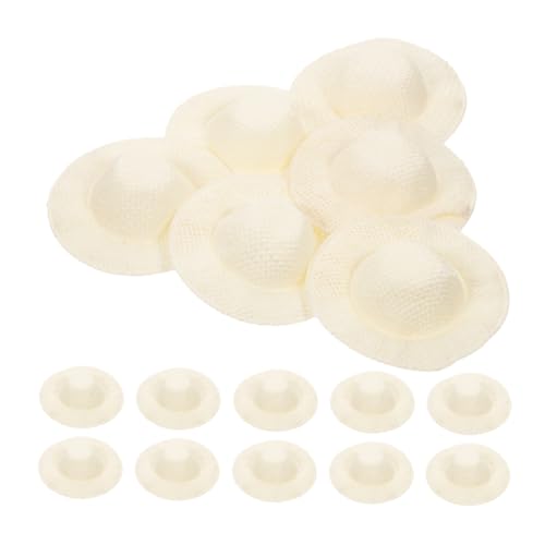 Toddmomy 15 Stück Teiliges Miniatur Strohhüte für Puppen DIY Bastelzubehör für Kreative Mini Haus Dekorationen für Teepartys und Miniaturszenen von Toddmomy