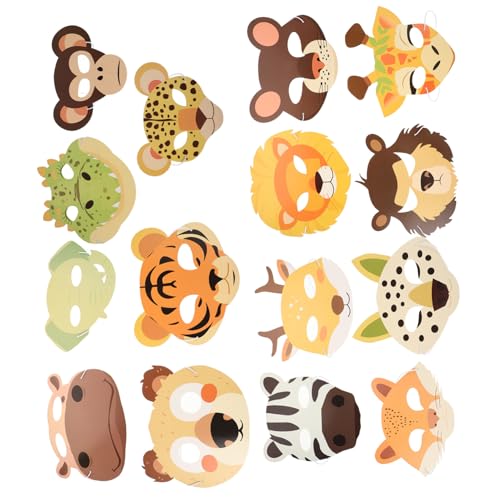 Toddmomy 15 Stück Teiliges Tiermasken für Robuste Wald und Bauernhoftiere Leichte Kostüme für Geburtstag Halloween Partydekoration Bequeme Tiergesichtsmasken für Spiel und Verkleidung von Toddmomy