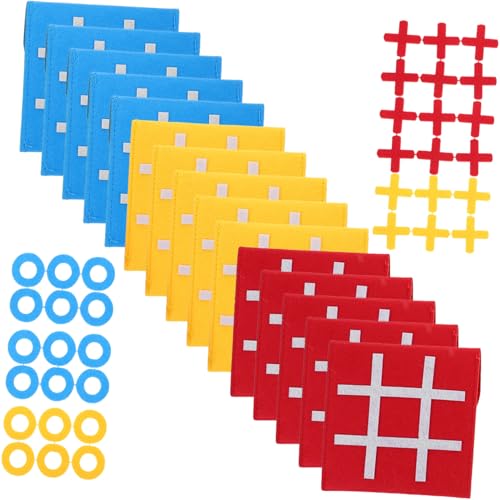 Toddmomy 15 Stück Teiliges Toe Spielset Interaktives Brettspiel für Strategisches und Problemlösung für Familien und Partys Rot Gelb und Blau von Toddmomy