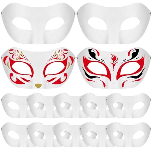 Toddmomy 15 Stücke Weiße Masken Halloween Einfache Weiße Masken Halbes Gesicht Unbemalte Maskerademasken zum Dekorieren von DIY Malerei Maskerade Cosplay Party Toddmomy 15 Stücke Weiße Masken Halloween Einfache Weiße Masken Halbes Gesicht Unbemalte Maskerademasken zum Dekorieren von DIY Malerei Maskerade Cosplay Party von Toddmomy