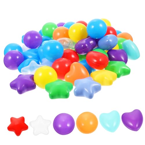 Toddmomy 150Stücke Ozeanbälle Herzform Sternform Rundball Spielbälle für Kindergeburtstag und Outdoor Spaß für Ballpools und Zeltspielplätze von Toddmomy