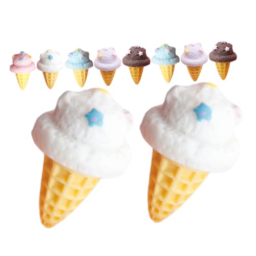 Toddmomy 15Stücke Realistisches Kunsteis Modell Multifunktionale Eistüten Dekoration DIY Simulation Eisspielzeug für Schaufenster und Kreative Bastelideen Langlebiges Harzmaterial von Toddmomy