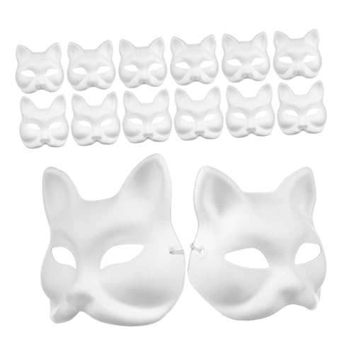 Toddmomy 16 Stück Teiliges DIY Tiermasken aus Atmungsaktivem Papier Leichte Bemalbare Katzen und Fuchs Halbmasken für Kinderpartys Karneval Cosplay und Kreative Bastelideen von Toddmomy