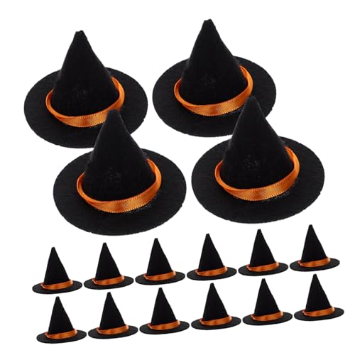 Toddmomy 16 Stück Teiliges Mini Filz Hexenhüte Schwarz Flaschenhüte Staubschutz Vielseitige Halloween Dekoration für Party DIY Bastelbedarf von Toddmomy