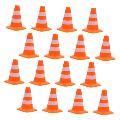 Toddmomy 16 Stück Teiliges Mini Verkehrshütchen aus Robustem Material Realistische Sandtisch und Modellbau Zubehör für Pädagogisches zur Verkehrszeichen Erklärung und Kreativem von Toddmomy