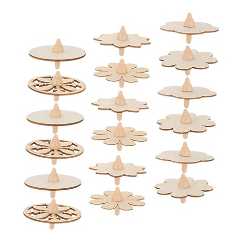 Toddmomy 18 Stück Teiliges DIY Holzkreisel für Unvollendete Handbemalte Gyros mit Bunten Designs Kreatives Bastelspielzeug für Jungen und Mädchen Partygeschenk von Toddmomy