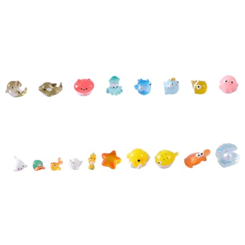 Toddmomy 18Stücke Meerestier Figuren Deko Handbemalte Harzstatuen für Kreative Unterwasserlandschaften Tischdekoration für Aquarium und Puppenhaus von Toddmomy