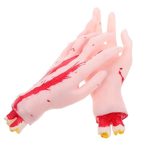 Toddmomy 1Paar Halloween Hand Requisiten Gruselige Fotografie Requisiten Hautfarbene Simulation Hände Für Halloween Dekoration Prank Party Und Bühnenaufführungen Langlebiger von Toddmomy