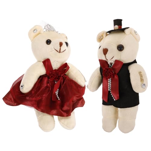Toddmomy 1Paar Valentinstag Bärenstrauß Ornament Bärenpuppe Dekoration Für Hochzeitsfeier DIY Blumenstrauß Zubehör Festliche Für Innenräume von Toddmomy