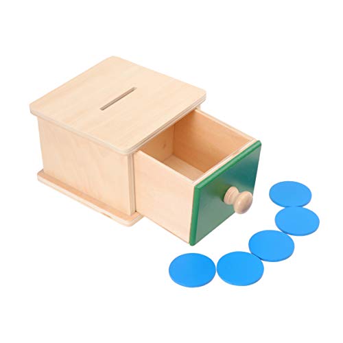 Toddmomy 1Pc Montessori Säuglingsmünzkasten Holz Hand Auge Koordination Spielzeug Lernspielzeug für Kleinkinder 1-3 (Münzkästchen Stil) von Toddmomy