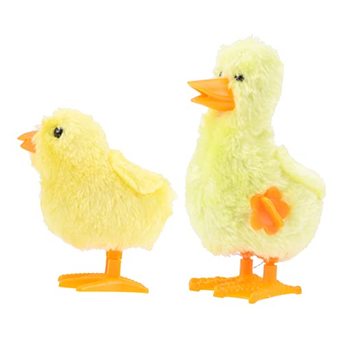 Toddmomy Wind Up Spielzeug Huhn und Ente für Kinder Aufziehmechanismus Plüsch Spielzeug in Zufälliger Farbe Fördert Praktische Fähigkeiten und Intelligenz für Spiel und Spaß von Toddmomy