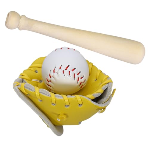 Toddmomy 1Satz Baseball Zubehör für Puppenhaus Teiliges mit Baseballschläger Handschuh und Ball Dekorationsspielzeug für Sicher und Langlebig für Sammler von Toddmomy