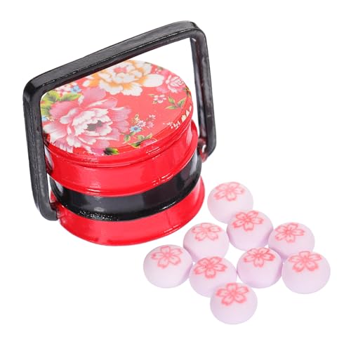Toddmomy 1Satz Blumenkuchen Modell mit Aufbewahrungskorb Puppenhaus Zubehör für Kreative Spielwelten Bestehend aus Köstlichen Blumen Keksen und Kleinen Korb von Toddmomy