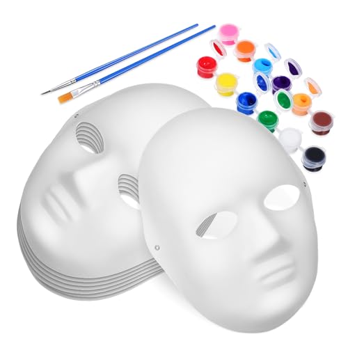 Toddmomy 1Satz DIY Papiermasken für Erwachsene Leere Masken zum Bemalen mit Farbpigmenten und Pinseln für Fasching Halloween Kreative Bastelprojekte von Toddmomy