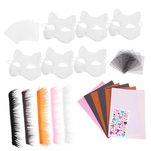 Toddmomy 1Satz Dekorativer Katzenmasken DIY Maske aus Unvollendete Katzenmaske für Halloween Karneval und Cosplay Kreatives Kostümset mit Zubehör für Erwachsene Toddmomy 1Satz Dekorativer Katzenmasken DIY Maske aus Unvollendete Katzenmaske für Halloween Karneval und Cosplay Kreatives Kostümset mit Zubehör für Erwachsene von Toddmomy