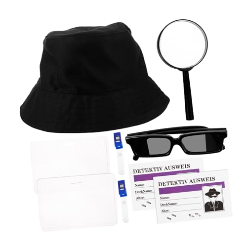 Toddmomy 1Satz Detektiv Cosplay mit Hut Vergrößerungslinse und Brille Teiliges Verkleidungszubehör für Kreative Rollenspiele für Halloween Karneval und Themenpartys von Toddmomy