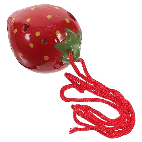 Toddmomy 1Satz Erdbeere Ocarina für Windinstrument für Anfänger Kreatives und Übungsinstrument Robust und Langlebig Leuchtendem Rot mit Zufälliger Schnurfarbe von Toddmomy