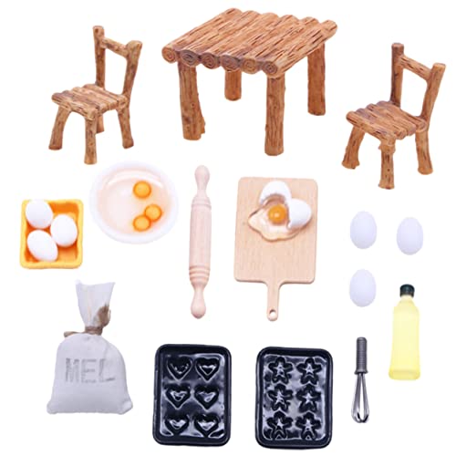 Toddmomy 1Satz Esstischmodell Teiliges aus Holz Puppenmöbel Zubehör für Puppenhaus Realistische Mini Stühle und Nudelholz Deko Toddmomy 1Satz Esstischmodell Teiliges aus Holz Puppenmöbel Zubehör für Puppenhaus Realistische Mini Stühle und Nudelholz Deko von Toddmomy