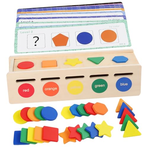 Toddmomy 1Satz Farben und Formen Matching aus Holz für Ab Jahren Montessori Lernspielzeug Hand Augen Koordination und Kreativität für Frühen Bildungseinsatz von Toddmomy