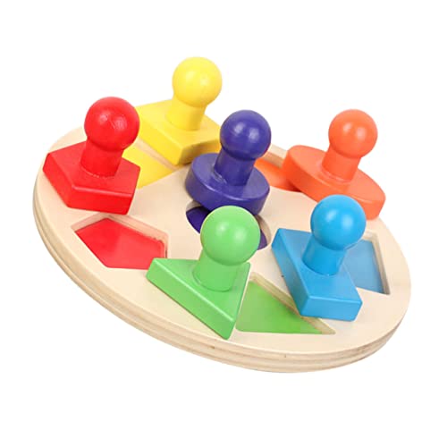 Toddmomy 1Satz Geometrisches Erkennungsspielzeug Für Farblich Passendes Holzspielzeug Geometrischen Formen Und Farberkennung Für Frühkindliche Bildungsspieler von Toddmomy